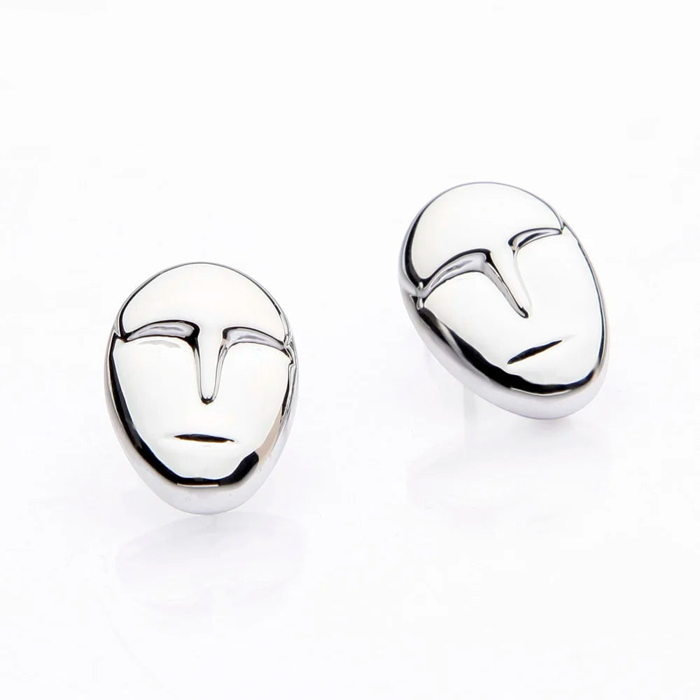 18K Gold Plated Face Style Earrings