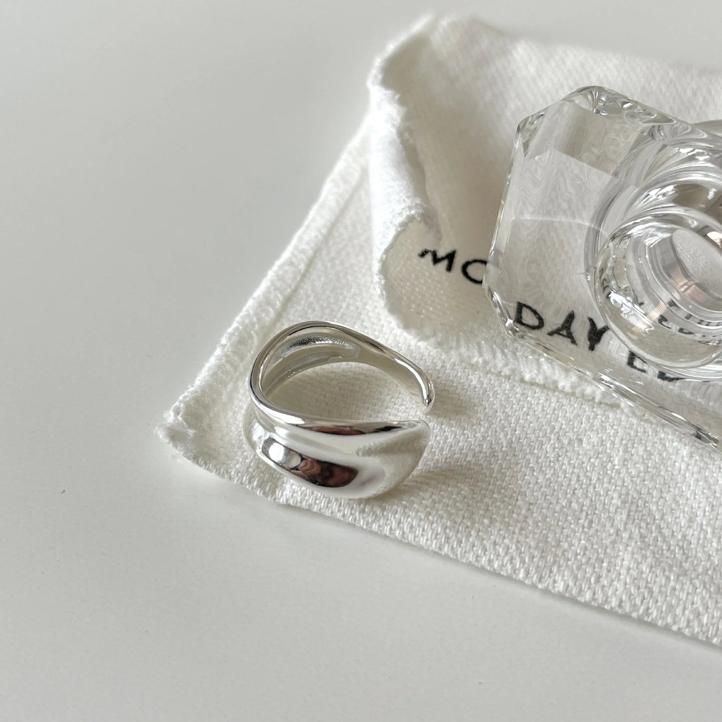 Silver Irregular Ring Statement Minimalist Ring