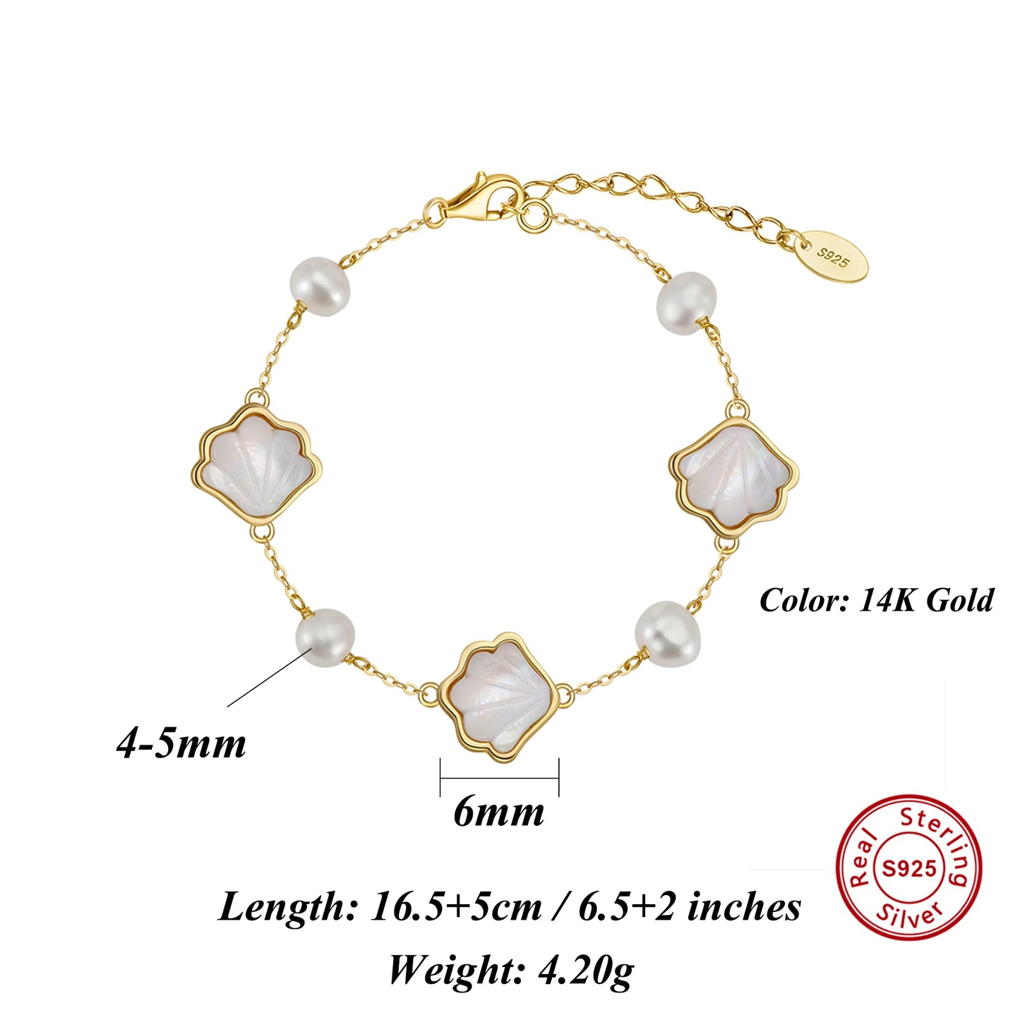 Silver Dainty Conch Shell Bracelet, Ocean-Inspired Beach Jewelry