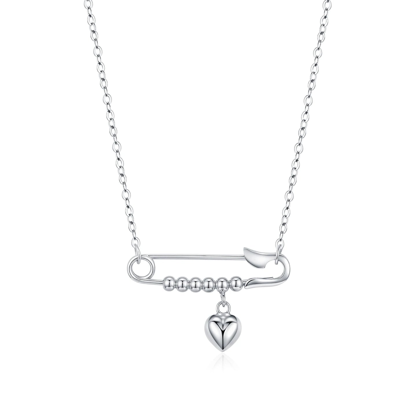Silver Trendy Mirror Heart Swings Necklace
