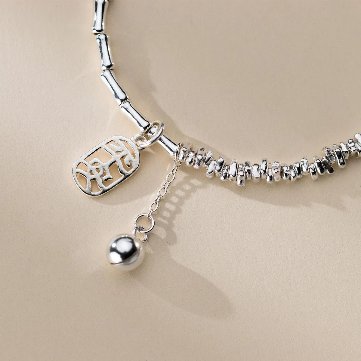 Silver irregular Bead Bracelet