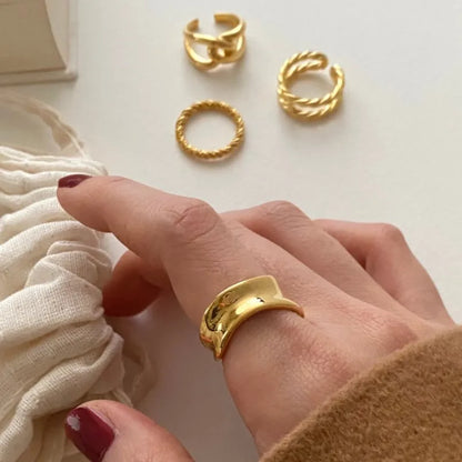 Silver Irregular Ring Statement Minimalist Ring