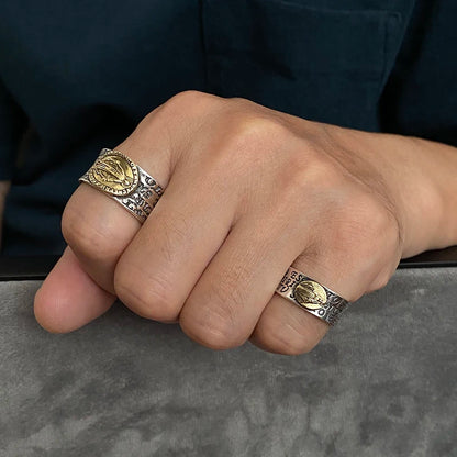 Silver Vintage the Virgin Mary Letter Ring