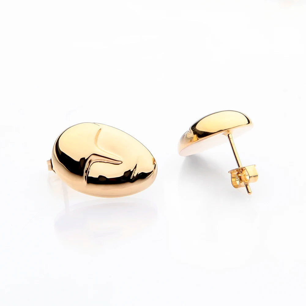 18K Gold Plated Face Style Earrings