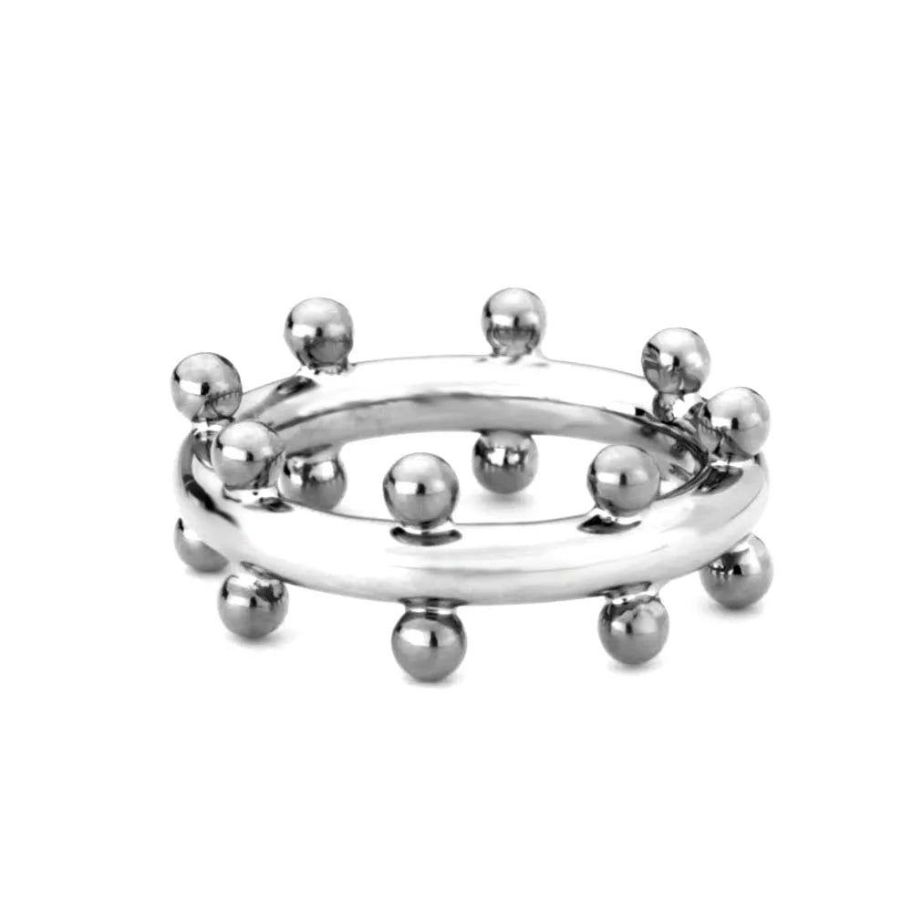 Double Row Ball Midi Ring – Gold Color 18K Plated Knuckle Ring