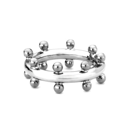 Double Row Ball Midi Ring – Gold Color 18K Plated Knuckle Ring