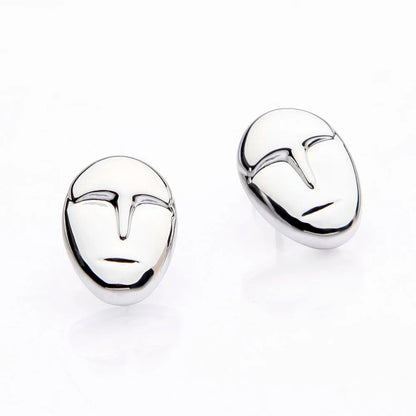 18K Gold Plated Face Style Earrings