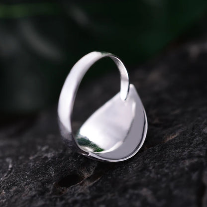 Silver Pearl Leaf Ring
