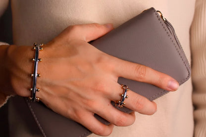 Double Row Ball Midi Ring – Gold Color 18K Plated Knuckle Ring