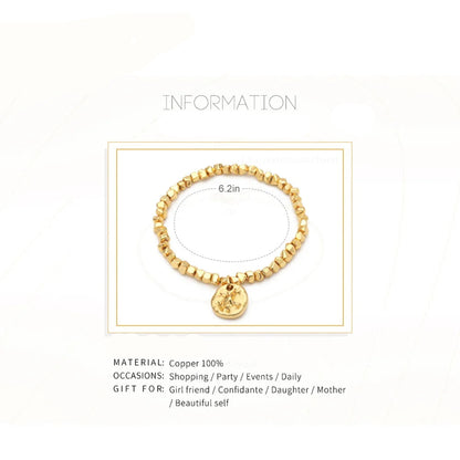 Crushed Golden Block Bracelet Femme Gold Color