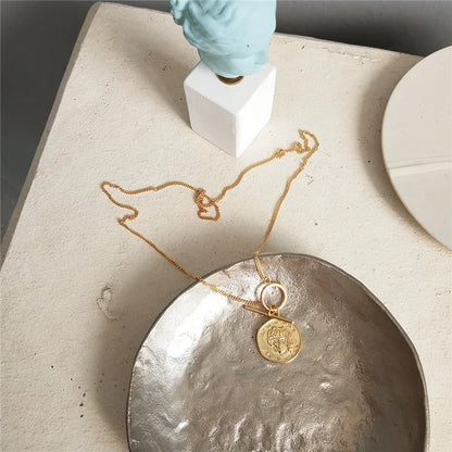 Silver Round Gothic Choker Pendant Necklace