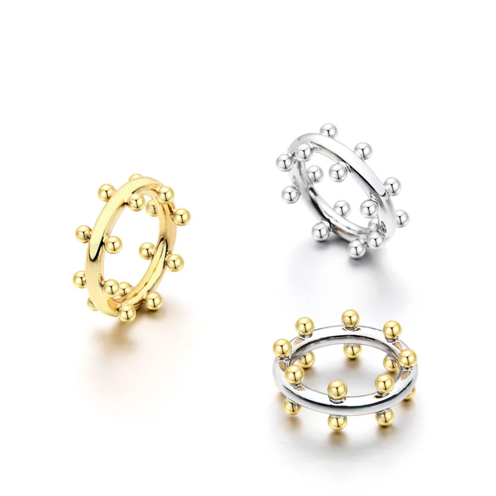 Double Row Ball Midi Ring – Gold Color 18K Plated Knuckle Ring