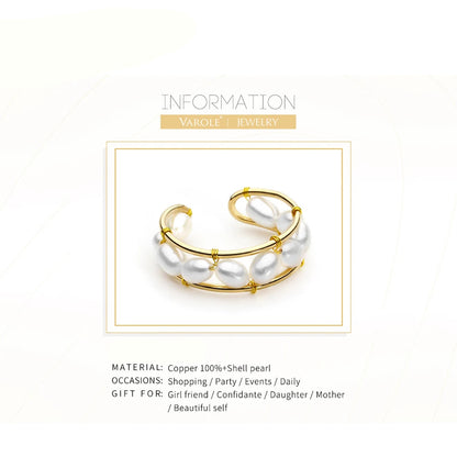 925 Silver Pearl Ring – 18K Gold Plated Handmade with Natural Pearls