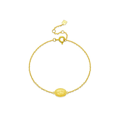 925 Sterling Silver Virgin Mary Charm Bracelet – 18K Gold Plated