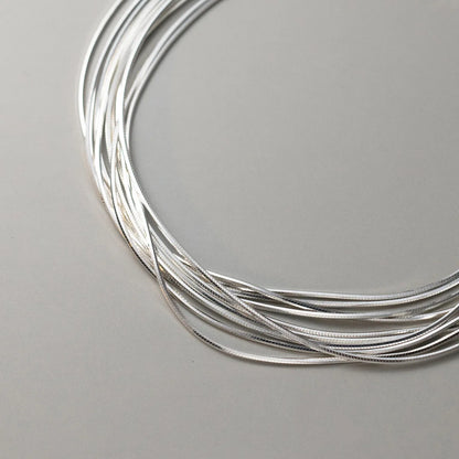 Silver Multilayer Minimalist Snake Chain Bracelet