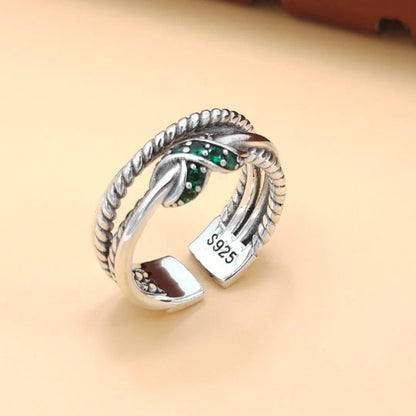 Adjustable Silver Multi-layer Winding Inlaid Zircon Ring
