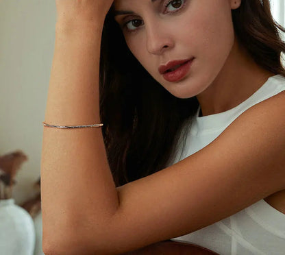 Silver White Gold Plated Basic Bracelet