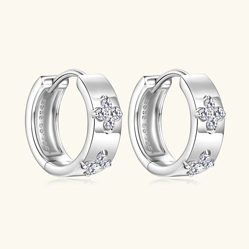 Silver Moissanite Hoop Earrings