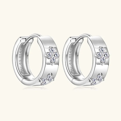 Silver Moissanite Hoop Earrings