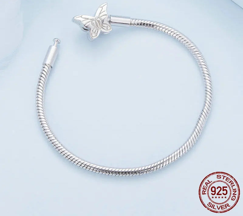 Silver Moonstone Butterfly Bracelet