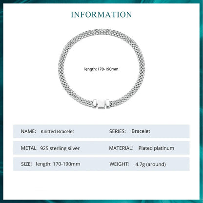 Silver Classic Square Buckle Chain Bracelet