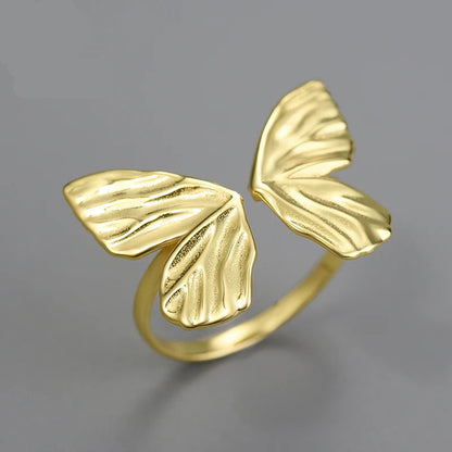 Silver Adjustable Vintage Butterfly Rings