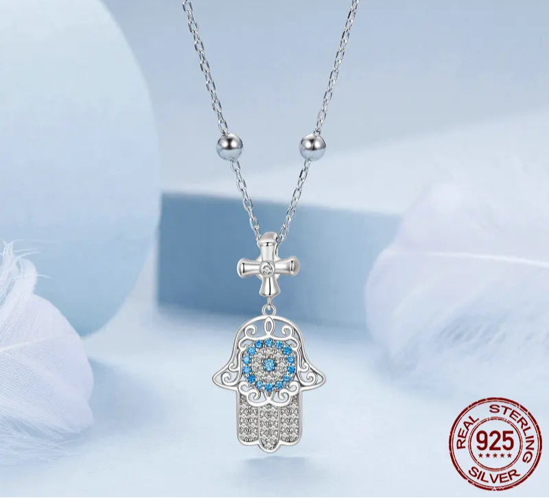 Silver Fatima's Hand Necklace