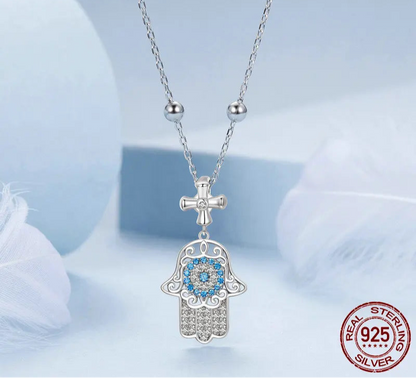 Silver Fatima's Hand Necklace