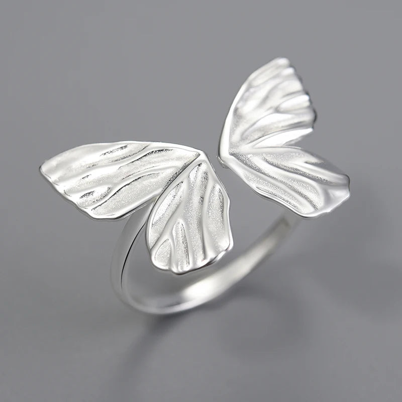 Silver Adjustable Vintage Butterfly Rings