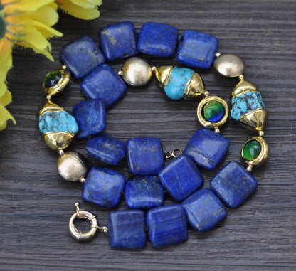 Baroque Turquoise Lapis Lazuli Necklace