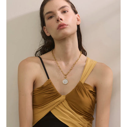 18K Gold Double‑Sided Angel Necklace Waterproof Stainless Steel Chain