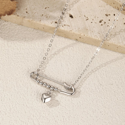 Silver Trendy Mirror Heart Swings Necklace