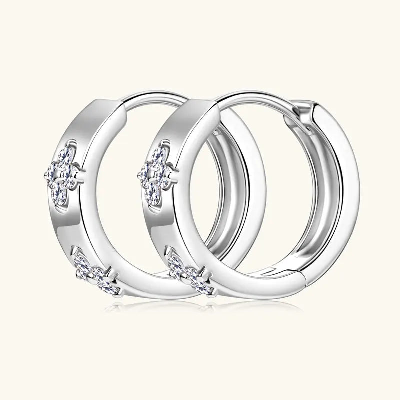 Silver Moissanite Hoop Earrings