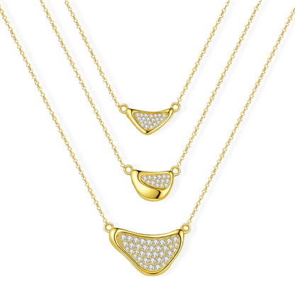 Moissanite Pendant Necklace 925 Sterling Silver, 18K Gold Plated