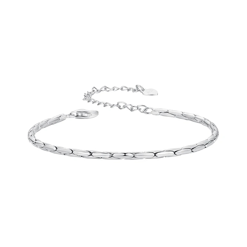 Silver White Gold Plated Basic Bracelet