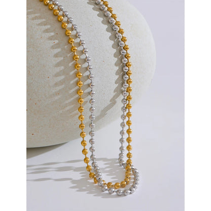 Stainless Steel Beads Chain Adjustable Necklace and Bracelet Bangle