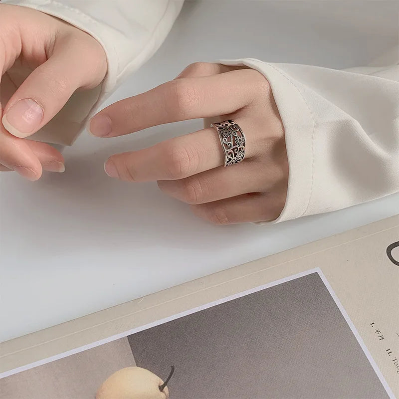 Silver Flower Ring