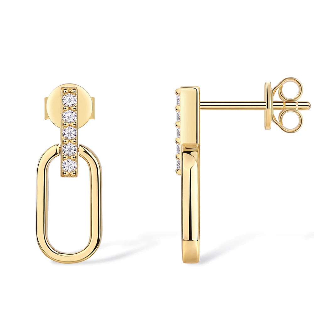 Silver Moissanite Pendant Necklace – Adjustable Paperclip Chain