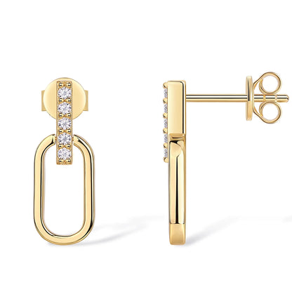 Silver Moissanite Pendant Necklace – Adjustable Paperclip Chain