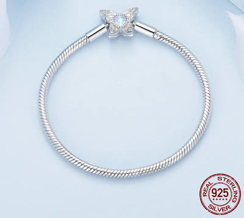 Silver Moonstone Butterfly Bracelet
