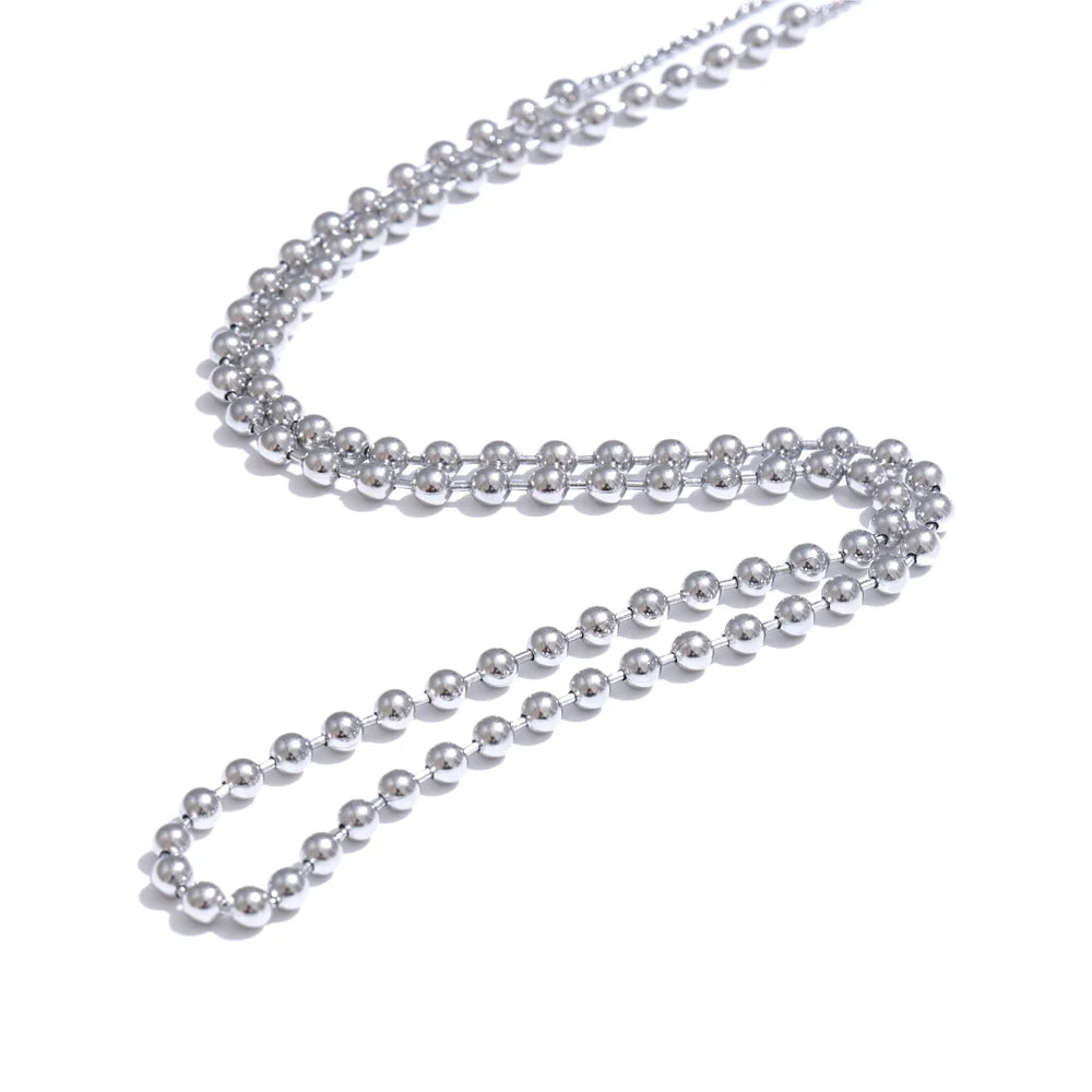 Stainless Steel Beads Chain Adjustable Necklace and Bracelet Bangle