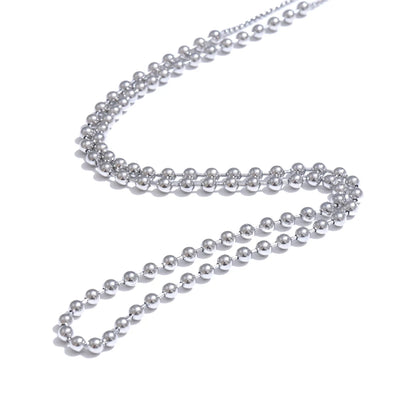 Stainless Steel Beads Chain Adjustable Necklace and Bracelet Bangle