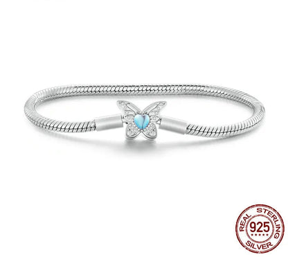 Silver Moonstone Butterfly Bracelet