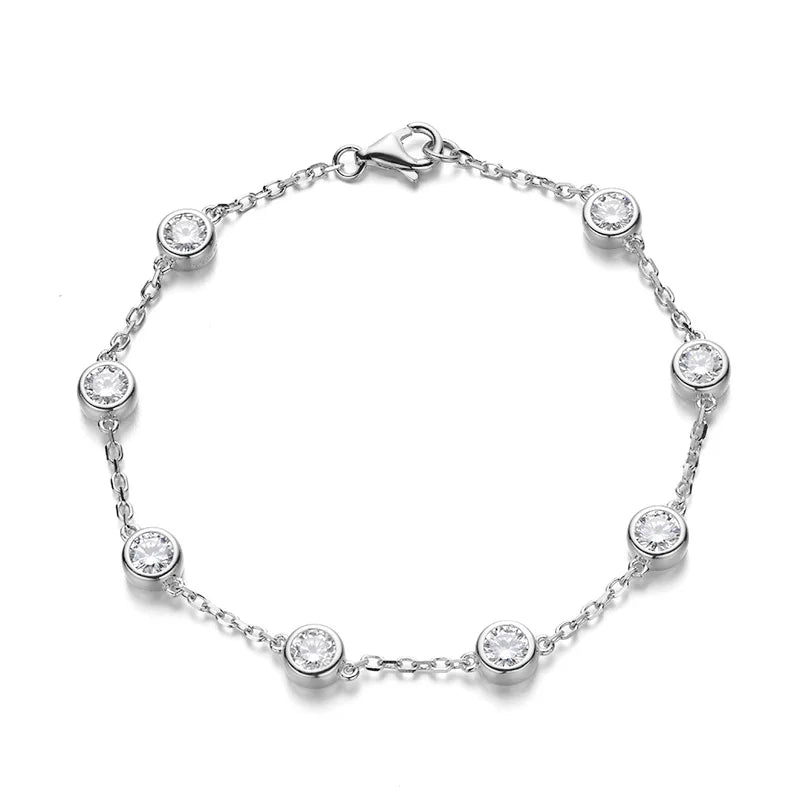Silver Full Moissanite Tennis Bracelets