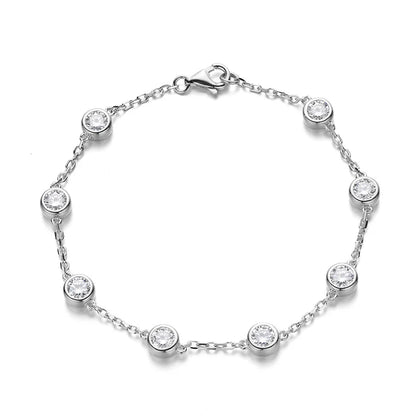 Silver Full Moissanite Tennis Bracelets