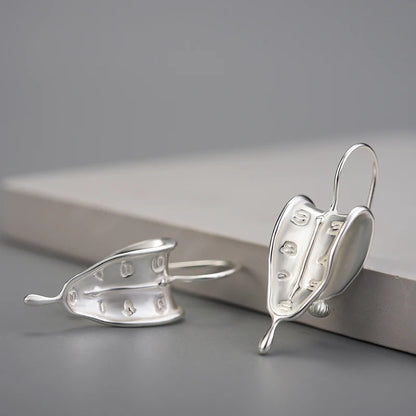 18K Gold Clock Dangle Earrings – 925 Sterling Silver the "Eternity of Memory" collection