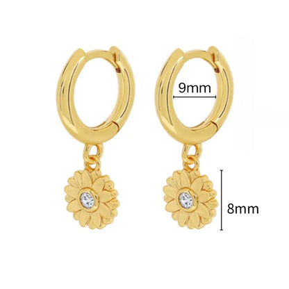 925 Sterling Silver Needle Round Vintage Geometric Pendant Earrings