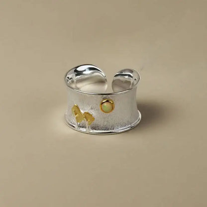 Silver Two Tone Plating Tree and Moon (Turquoise or Opal)