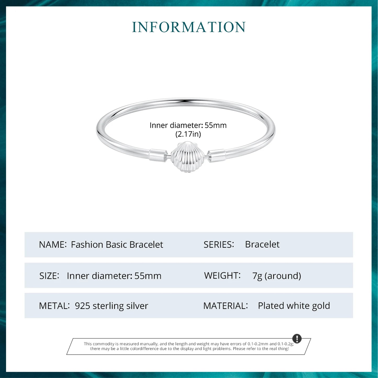 Silver Shell Bracelet Bangle