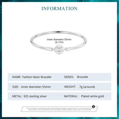 Silver Shell Bracelet Bangle